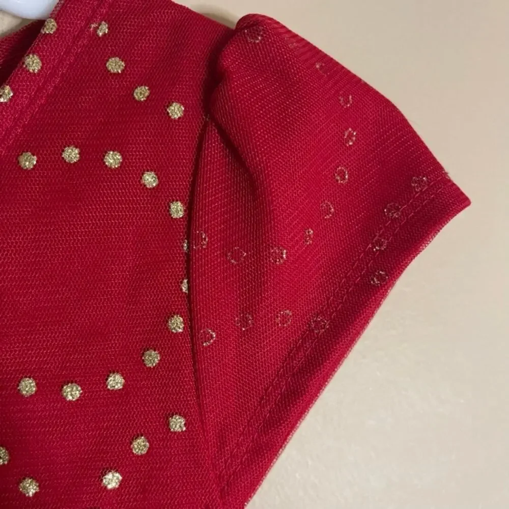 George girls Red and Gold Dress Large